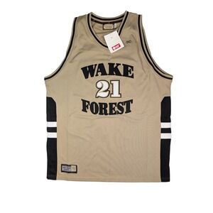 Hardwood Legends Tim Duncan Wake Forest Jersey Men 4XL Tan Stitched 21 Throwback